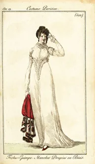 Curls Prints: Woman with her hair tied up on the right temple, Paris, 1804