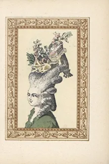 Racy Gallery: Woman in hairstyle decorated with roses, lace
