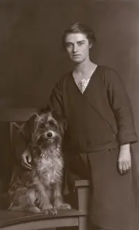 Hairy Prints: Woman with hairy dog