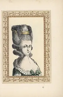 Hedgehog Prints: Woman in hedgehog hairstyle with ribbon