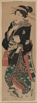 Woman holding a brush