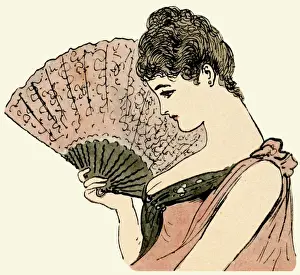 Woman holding a fan 1889