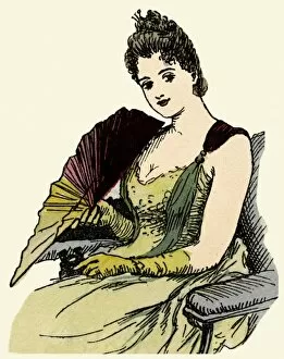 Images Dated 13th January 2012: Woman holding a fan 1889