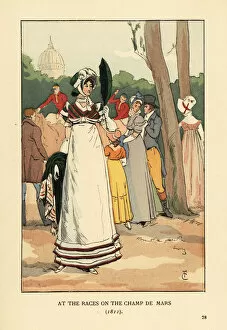 Woman at the horse races on the Champ de Mars, 1811