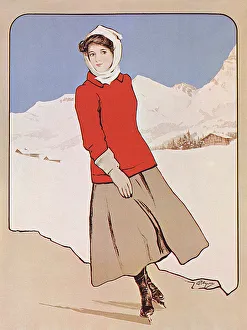 Skate Gallery: Woman Ice Skater Date: 1900