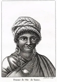 Images Dated 30th March 2021: Woman of the island of Tana, Vanuatu Date: circa 1800