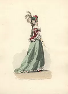 Woman in jacket and skirt, era of Marie Antoinette