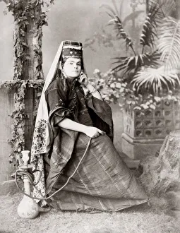 Woman from Jerusalem, c. 1880 s, with hookah