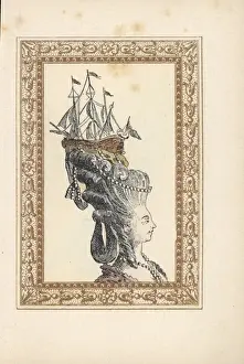 Laubadere Prints: Woman in the Junon Frigate hairstyle, 1778