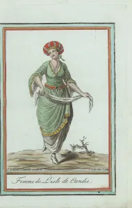 Racism Prints: Woman of the Kingdom of Candia, Ottoman Empire, dancing