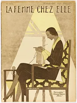 WOMAN KNITTING 1929
