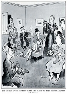 Images Dated 25th September 2019: The Woman At the Knitting Party... by H. M. Bateman