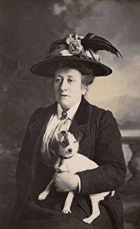 Russell Gallery: Woman and her little Jack Russell