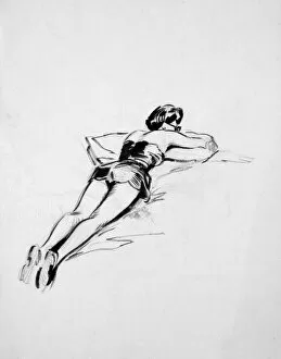 Images Dated 3rd February 2012: Woman lying on her front by David Wright