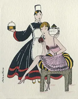 Helped Prints: Woman and maid