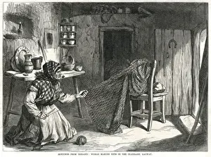 Fishers Prints: Woman making nets in the Claddagh 1870