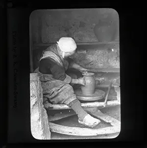 Woman making pottery, Brittany
