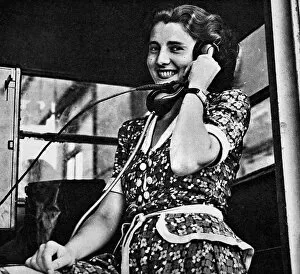 Images Dated 23rd October 2004: Woman making a telephone call, West Berlin, 1948