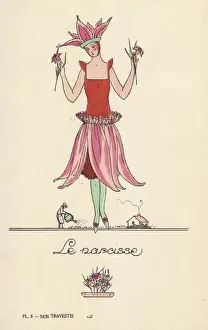 Narcissus Prints: Woman in Mexican fancy dress costume, la Mexicaine