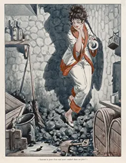 Woman & Mice in Cellar
