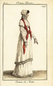 Carle Vernet Prints: Woman in morning outfit or walking dress, Paris, 1803
