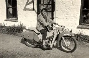 Woman and motorcycle