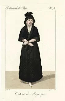 Woman in mourning dress, Majorca, Spain, 19th century