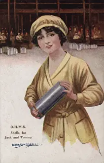 Woman in Munitions Factory O. H. M.s WW1