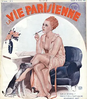 Crossed Prints: Woman in negligee