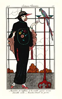 Woman in an old-taffeta cape with a parrot, 1913 Woman in an old-taffeta cape with a parrot, 1913