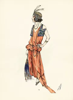 Masquerade Prints: Woman in Oriental fancy-dress costume