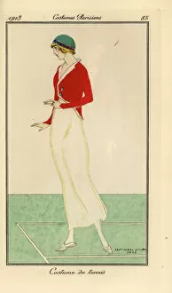 Bowtie Gallery: Woman in outfit for tennis, 1913