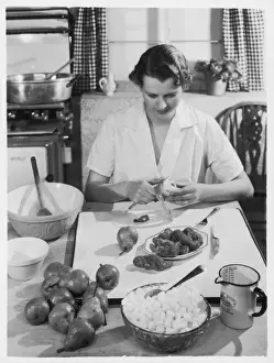 Mixing Prints: Woman Peels Pears 1930S