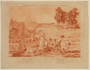 Tissandier Prints: Woman (Physics personified) whipping the bare bottom of one