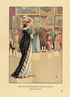 Images Dated 10th July 2019: Woman at the Picture Exhibition at the Paris Salon