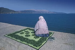 Woman in pink shawl, Lake Egirdir