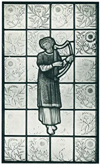 Panels Prints: Woman Playing A Harp