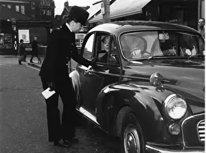 Woman police officer on duty in London
