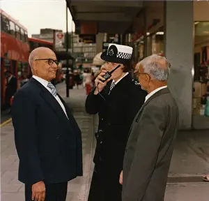 Woman police officer on duty in London