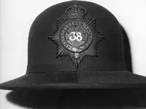 Woman police officer helmet, Stanley uniform, London