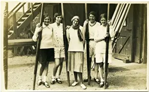 Boathouse Prints: Woman police officer Ivy Cook in rowing team