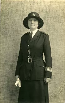 Buttoned Collection: Woman police officer K M Boyd in uniform, London