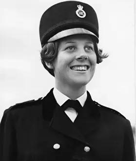 Encourage Prints: Woman police officer in new Hartnell uniform, London