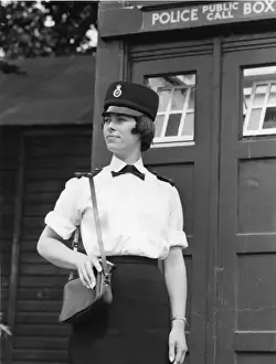 Woman police officer in new Hartnell uniform, London