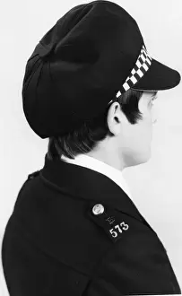 Headwear Prints: Woman police officer in updated hat, London