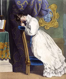 Pious Gallery: Woman at Prie-Dieu C1850