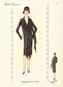 Haute Couture Prints: Woman in princess robe in silk velvet, with lame plastron