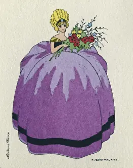 Woman in purple crinoline