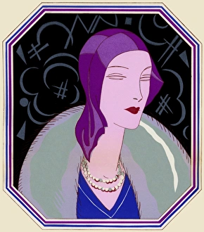 Images Dated 9th January 2012: Woman in purple hat