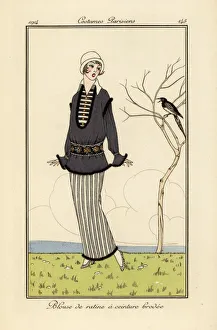 Images Dated 9th April 2019: Woman in ratine blouse with embroidered belt